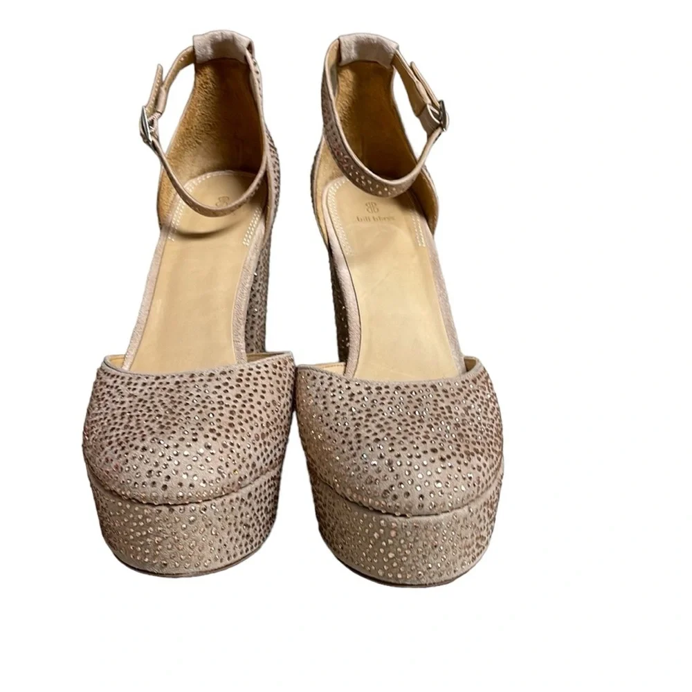 Bill Blass Ellie Sequined Platform Heels Size 9 - Picture 2 of 7